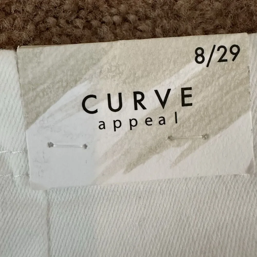 Curve Appeal White Golf Skort Size 8 NWT Braided Side Trim Stretch Skirt Shorts - Picture 11 of 11